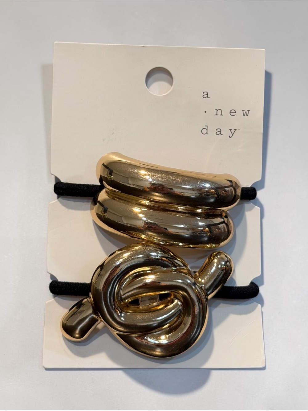 a new day Gold-toned Statement Hair Tie Set